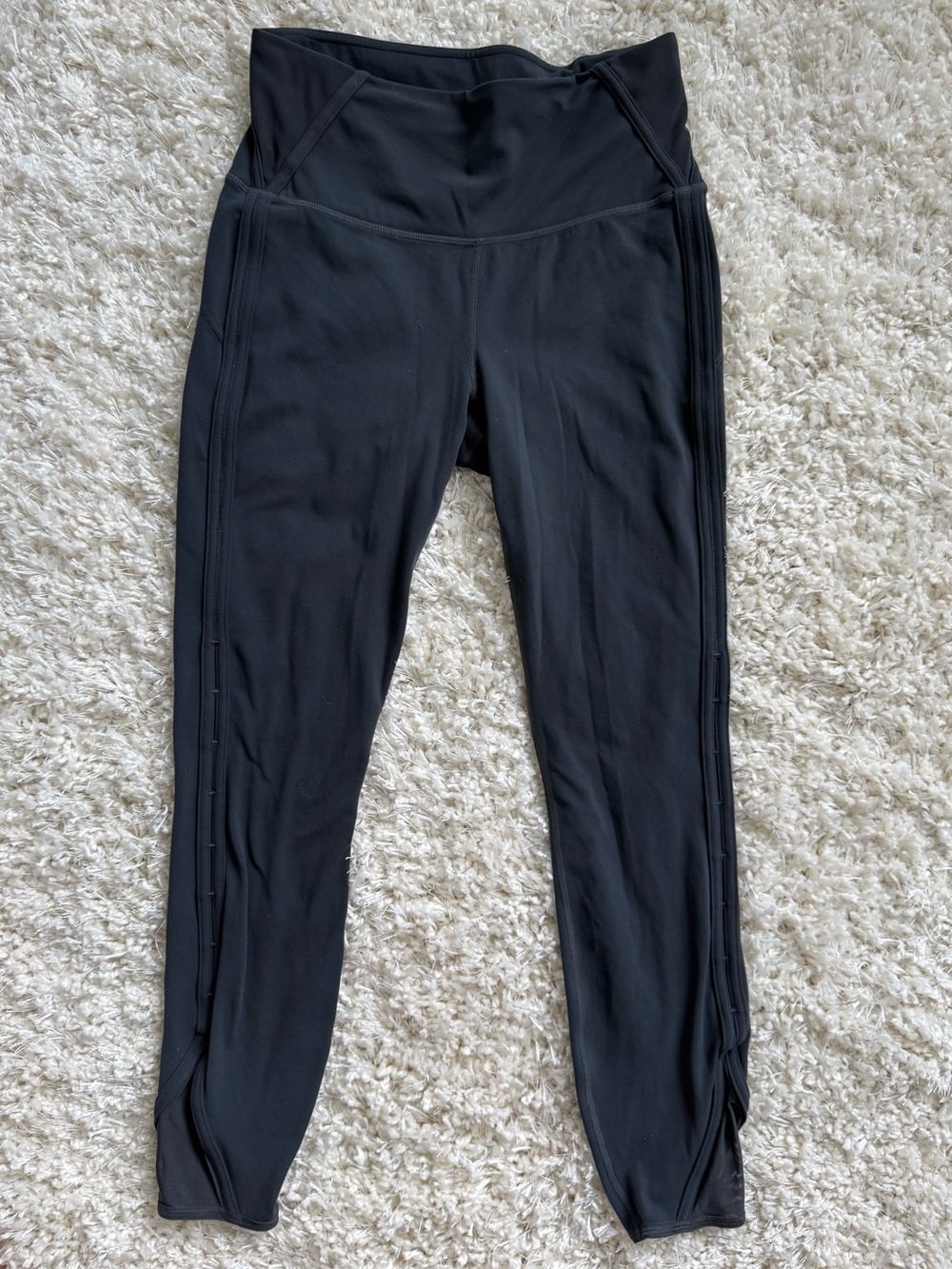 Athleta Black High-Waist Leggings w Leg Peekaboo Detail